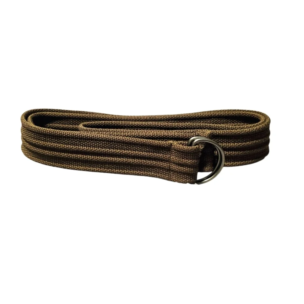 2pk Tan Canvas Woven Belt with D Ring Silver Buckles